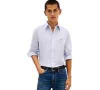 Tommy Hilfiger Hommes Flex Popeline Faux Solid RF Shirt MW0MW41711 L/S Chemise, Bleu, M, Bleu (Bleu Vif), M