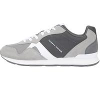 Tommy Hilfiger Hommes Runner Icon Mix FM0FM05679 Low Top, Gris (Universal Grey), 46, Gris Universel, 46 EU