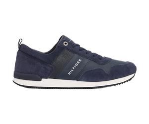 Tommy Hilfiger iconique baskets runner en cuir et daim mélangés homme bleu marine - Taille 40