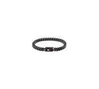 Tommy Hilfiger Jewelry Bracelet en Chaîne pour Homme en Acier Inoxydable Noir avec le Drapeau Iconique de 2790649