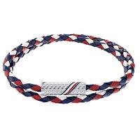 Tommy Hilfiger Jewelry Bracelet en Corde pour Homme en Cuir Rouge, Blanc et Bleu - 2790472