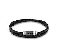 Tommy Hilfiger Jewelry Bracelet pour Homme avec Cuir Tressé Noir à Double Tour - 2790327