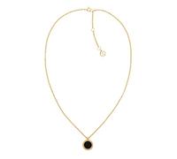 Tommy Hilfiger Jewelry Collier avec Pendentif pour Femme en Or Jaune avec Onyx Noir - 2780656