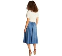 Tommy Hilfiger Jupe en Denim Femme Midi Flare Uma avec Ceinture, Bleu (Uma), 38