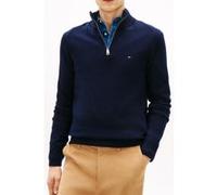 Tommy Hilfiger Lambswool Zip Mock Navy Blue Taille: S | Pulls Outlet | Homme | Bleu