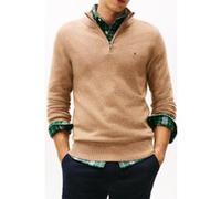 Tommy Hilfiger Lambswool Zip Mock Safari Canvas Heather Taille: M | Pulls col roulé Outlet | Homme