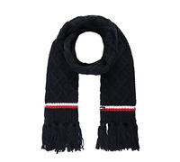 Tommy Hilfiger Lattice Cable with Stripes Scarf Écharpe, Désert, Taille Unique Femme