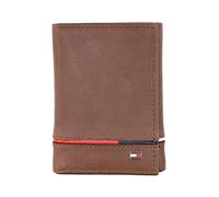 Tommy Hilfiger Leif Portefeuille 3 volets RFID en cuir avec deux emplacements pour cartes d’identité - pour homme - Marron - Medium