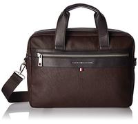 Tommy Hilfiger Leo-Briefcase-Pebble PVC, Porte-Documents Homme, Chocolat Noir, Einheitsgröße