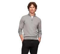 Tommy Hilfiger Lightweight Pullover Quarter Zip Sweater, Medium Grey Heather, L Homme