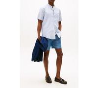 Tommy Hilfiger Linen Blend Mao Shirt Breezy Blue/white Taille: M | Casual chemises Outlet | Homme | Blanc