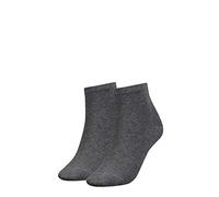 Tommy Hilfiger Lot de 2 paires de chaussettes courtes pour femme, Gris, 6-8