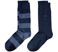 Tommy Hilfiger Lot de 2 paires de chaussettes pour homme - Bleu - 43-46