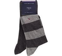Tommy Hilfiger Lot de 2 paires de chaussettes pour homme - Gris - 43-46