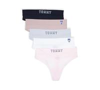 Tommy Hilfiger Lot de 5 strings pour femme, Bbd/Bw/Mc/Bb/Bk, Large