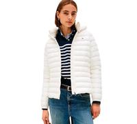 Tommy Hilfiger Veste Matelassée Femme Padded Slim avec Capuche, Blanc (Ivory Silk), M