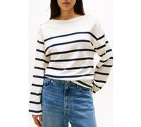 Tommy Hilfiger Lwk Gold Button Boat Regular Fit Striped Top, Navy Blue Taille: S | Manches longues Outlet | Femme | Jaune