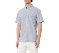 Tommy Hilfiger Maillot WCC Flex Popeline STP RF pour Homme S/S, Bleu (Ciel Nocturne/Blanc Optique), S
