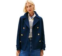 Tommy Hilfiger Manteau Court Femme Wool Blend Croisé, Bleu (Dark Night Navy), 42
