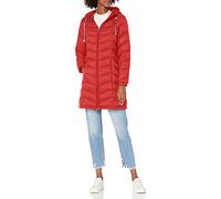Tommy Hilfiger Manteau mi-long pliable en duvet à chevrons pour femme, Crimson, M