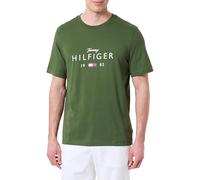 Tommy Hilfiger Brand Love Big Hilfiger Tee Mw0Mw41455 T-Shirt S/S, Green (Mountain Pine), XL Homme