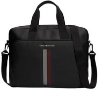 Tommy Hilfiger Men TH FOUNDATION COMPUTER BAG, Black, One Size