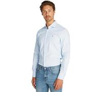 Tommy Hilfiger Men's CL Stretch GEO Print SF Shirt L/S Shirt, Th Light Blue/Optic White, 37W