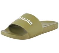 Tommy Hilfiger Men's Hilfiger Raised Pool Slide Fm0fm05022, Green Mash Green, 40 EU