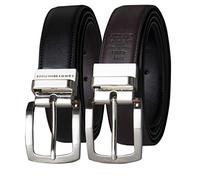 Tommy Hilfiger Men's Interchangable buckle and reversible belt boxed set, Black/brown, One Size