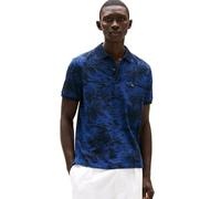 Tommy Hilfiger Men's Linen Regular Short Sleeve Polo, Desert Sky/Dark Navy X-Large