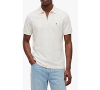 Tommy Hilfiger Merc Pique Zip Regular Polo Ivory Petal Taille: M | T-Shirts Outlet | Homme | Blanche