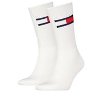 Tommy Hilfiger Mixte Crew Chaussettes, Blanc, 35-38 EU