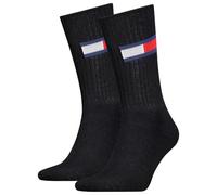Tommy Hilfiger Crew Chaussettes, Noir, 43/46 (Lot de 2) Unisexe