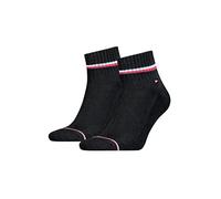 Tommy Hilfiger Mixte Enfant Tommy Hilfiger Iconic Men's Quarter Socks (2 Pack) chaussettes Not Applicable, Noir, 27/30