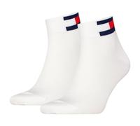 Tommy Hilfiger Quarter Chaussettes, Blanc, 43/46 (Lot de 2) Unisexe