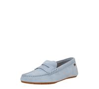 Tommy Hilfiger Chaussures de Conduite Femme Flag Soft Suede Loafer Élégantes, Bleu (Breezy Blue), 37