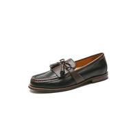 Tommy Hilfiger Mocassins Sohan pour homme, Noir/marron foncé, 43.5 EU