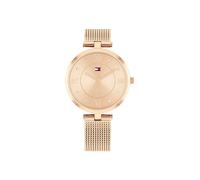 Tommy Hilfiger Montre à Mouvement à Quartz Trois Aiguilles pour Femme avec Bracelet Milanais en Acier Inoxydable de Couleur Or Rose - 1782712