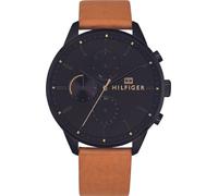 Tommy Hilfiger Montre à quartz Hommes Bracelet en cuir marron Multi cadran 1791486 Collector Designer Affichage de l'heure