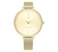 Tommy Hilfiger Montre Analogique à Quartz pour Femme avec Bracelet Milanais en Acier Inoxydable de Couleur Dorée - 1782114