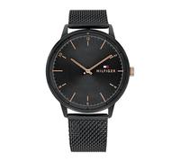 Tommy Hilfiger Montre Analogique à Quartz pour Homme avec Bracelet Milanais en Acier Inoxydable Noir - 1791845