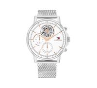Tommy Hilfiger Montre Analogique Multifonction à Quartz pour Homme avec sous-Cadran Squelette et Bracelet en Acier Inoxydable ou en Cuir