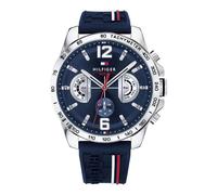 Tommy Hilfiger Montre Analogique Multifonction Quartz pour Hommes avec Bracelet en Silicone, en Acier Inoxydable ou en Cuir, sous-Cadrans pour Le Jour et la Date, Étanche jusqu'à 5ATM