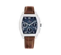 Tommy Hilfiger Montre Analogique Multifunction à Quartz Marron avec Bracelet en Cuir Marron - 1710760