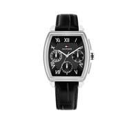 Tommy Hilfiger Montre Analogique Multifunction à Quartz Noir avec Bracelet en Cuir Noir - 1710761