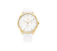 Tommy Hilfiger Montre Analogique Multifunction à Quartz pour Femme avec Bracelet en Cuir Blanc - 1782454