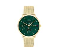 Tommy Hilfiger Montre Analogique Multifunction à Quartz pour Femme avec Bracelet Milanais en Acier Inoxydable de Couleur Dorée - 1782766