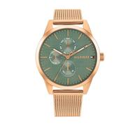 TOMMY HILFIGER Montre à affichage analogique 'CAMILLE' or rose / vert pastel, Taille One Size