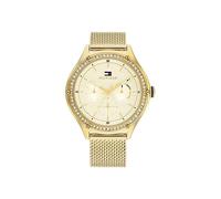 Tommy Hilfiger Montre Analogique Multifunction à Quartz pour Femme avec Bracelet Milanais en Acier Inoxydable de Couleur Dorée - 1782655