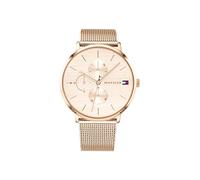 Tommy Hilfiger Montre Analogique Multifunction à Quartz pour Femme avec Bracelet Milanais en Acier Inoxydable Couleur Or Rose - 1781944